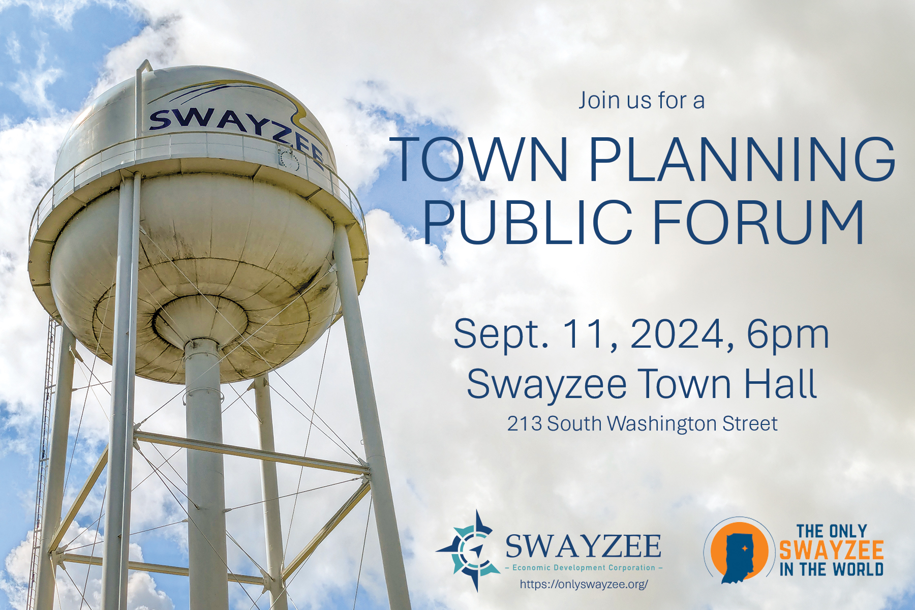 Reminder: Public forum tonight at the Swayzee Town Hall!